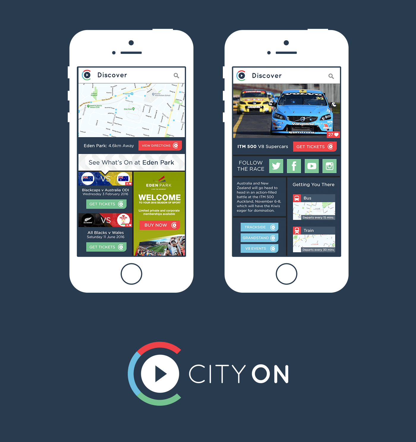 CityOn - Mobile Screens