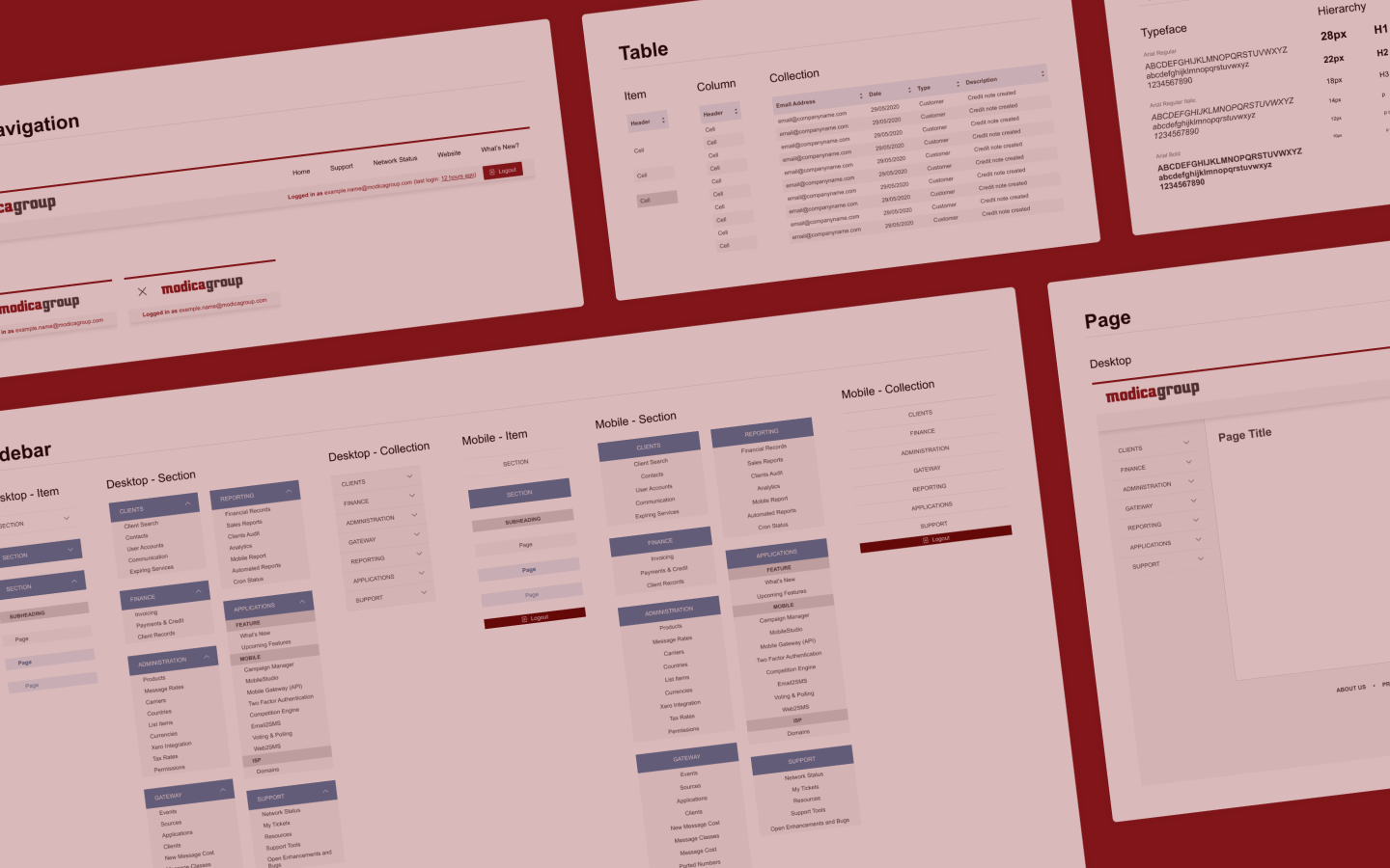 Modica UI Component Style Guide Collage